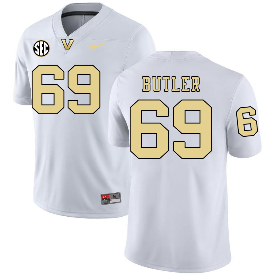 Adam Butler Jersey,Vanderbilt Commodores #69 Adam Butler Football Jersey,Uniforms-White 2024